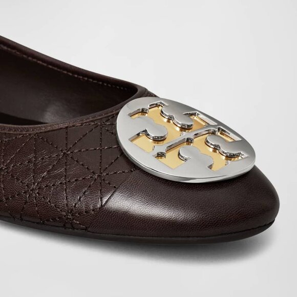 NEW TORY BURCH Leather Claire Quilted Ballet Flats Coco for women 1563mn - Picture 8 of 8